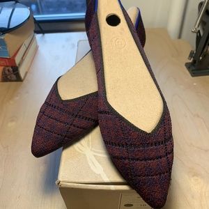 Rothy's Cranberry Plaid Points Size 10 - brand new in box. VINTAGE RETIRED